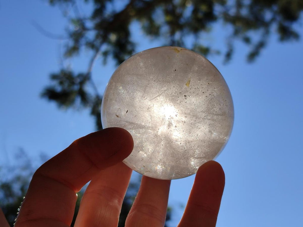 Polished Rainbow Veiled Rock Crystal Ball x 1 From Madagascar