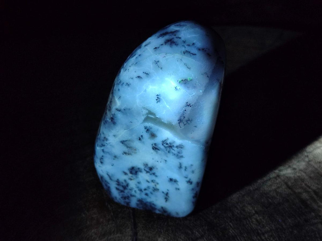 Polished Dendritic White Opal Standing Display Piece x 1 From Madagascar