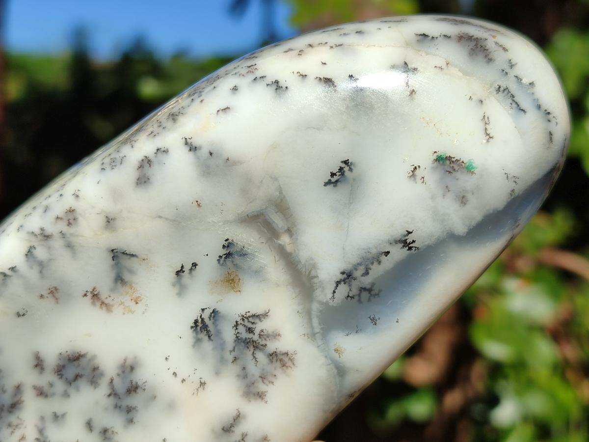Polished Dendritic White Opal Standing Display Piece x 1 From Madagascar