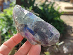 Polished Watermelon Fluorite Slice and a Natural Specimen x 2 From Uis, Namibia