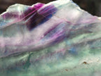 Polished Watermelon Fluorite Slice and a Natural Specimen x 2 From Uis, Namibia
