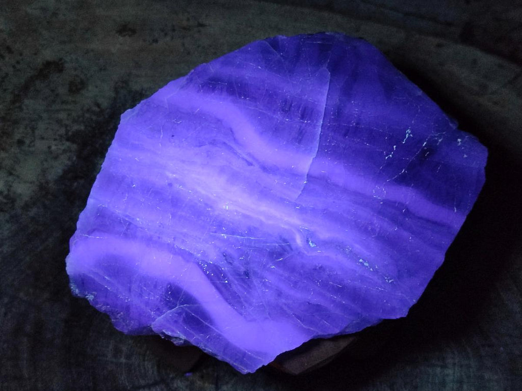 Polished Watermelon Fluorite Slice and a Natural Specimen x 2 From Uis, Namibia