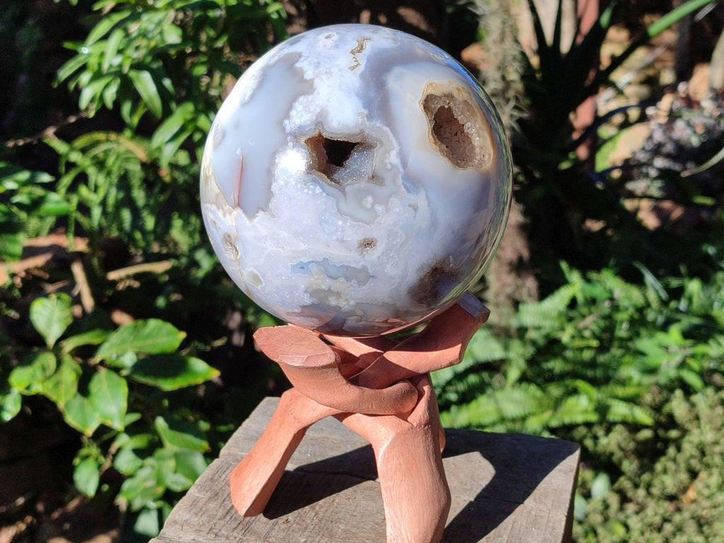 Polished XL Rare Ocean Jasper Sphere with Natural Vugs x 1 From Madagascar