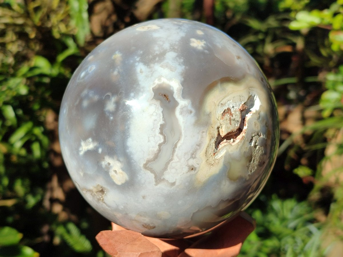 Polished XL Rare Ocean Jasper Sphere with Natural Vugs x 1 From Madagascar