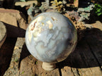 Polished XL Rare Ocean Jasper Sphere with Natural Vugs x 1 From Madagascar