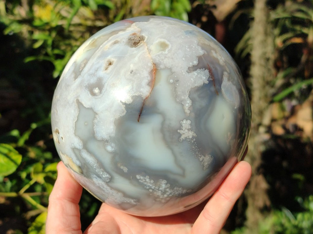 Polished XL Rare Ocean Jasper Sphere with Natural Vugs x 1 From Madagascar