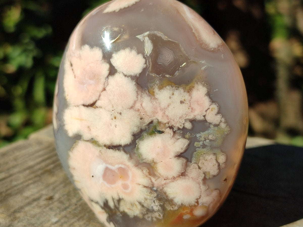 Polished Coral Flower Agate Standing Display Piece x 1 From Maintirano, Madagascar
