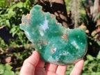 Polished One Side Mtorolite Emerald Chrysoprase Slice x 1 From Mutorashanga, Zimbabwe