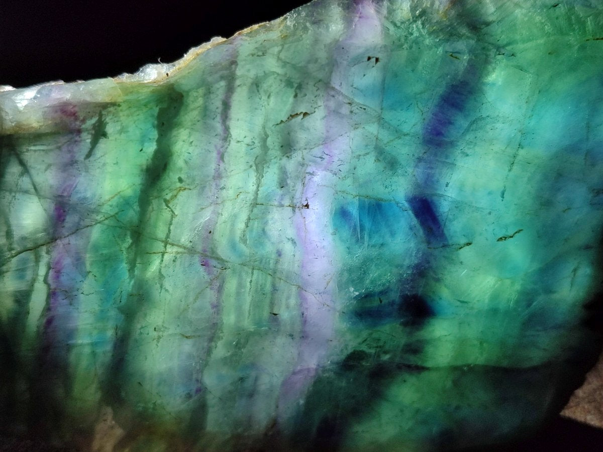 Polished Translucent Watermelon Fluorite Slice x 1 From Uis, Namibia