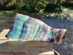 Polished Translucent Watermelon Fluorite Slice x 1 From Uis, Namibia