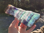 Polished Translucent Watermelon Fluorite Slice x 1 From Uis, Namibia