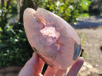 Polished Agate Egg with Crystalline Amethyst Centre x 1 From Maintirano, Madagascar