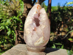 Polished Agate Egg with Crystalline Amethyst Centre x 1 From Maintirano, Madagascar
