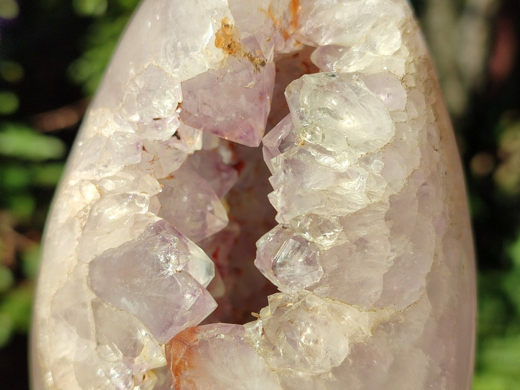 Polished Agate Egg with Crystalline Amethyst Centre x 1 From Maintirano, Madagascar