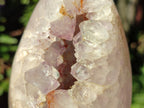 Polished Agate Egg with Crystalline Amethyst Centre x 1 From Maintirano, Madagascar