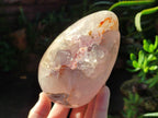 Polished Agate Egg with Crystalline Amethyst Centre x 1 From Maintirano, Madagascar