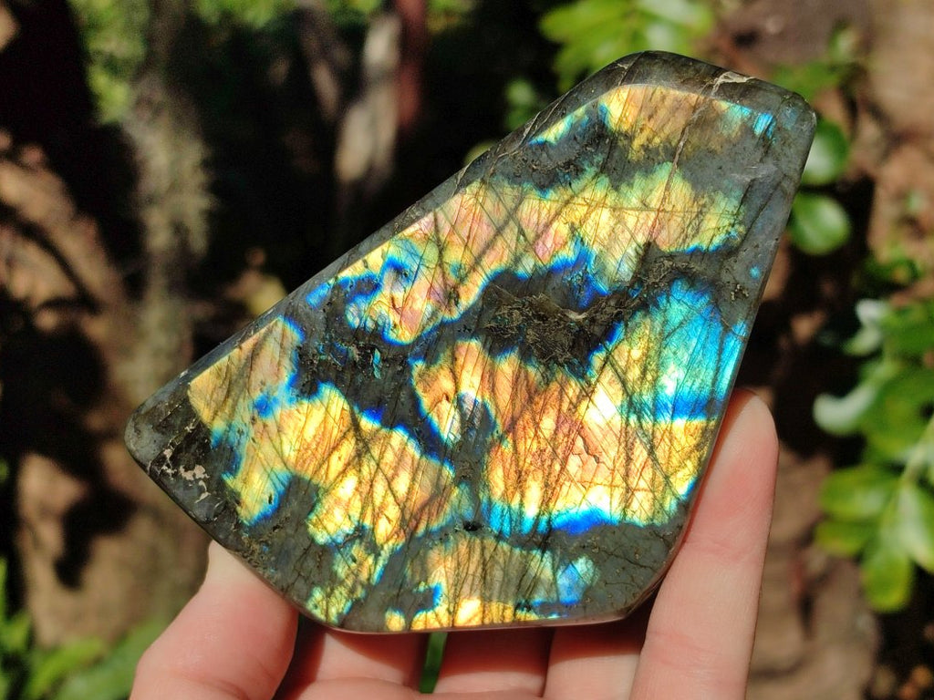Polished Labradorite Standing Display Piece x 1 From Tulear, Madagascar