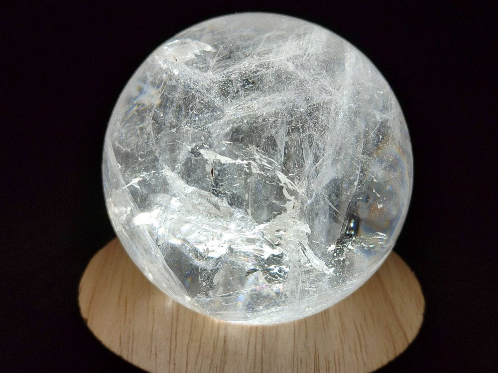 Polished Rainbow Veiled Rock Crystal Ball x 1 From Madagascar