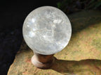 Polished Rainbow Veiled Rock Crystal Ball x 1 From Madagascar