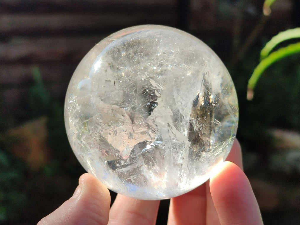 Polished Rainbow Veiled Rock Crystal Ball x 1 From Madagascar