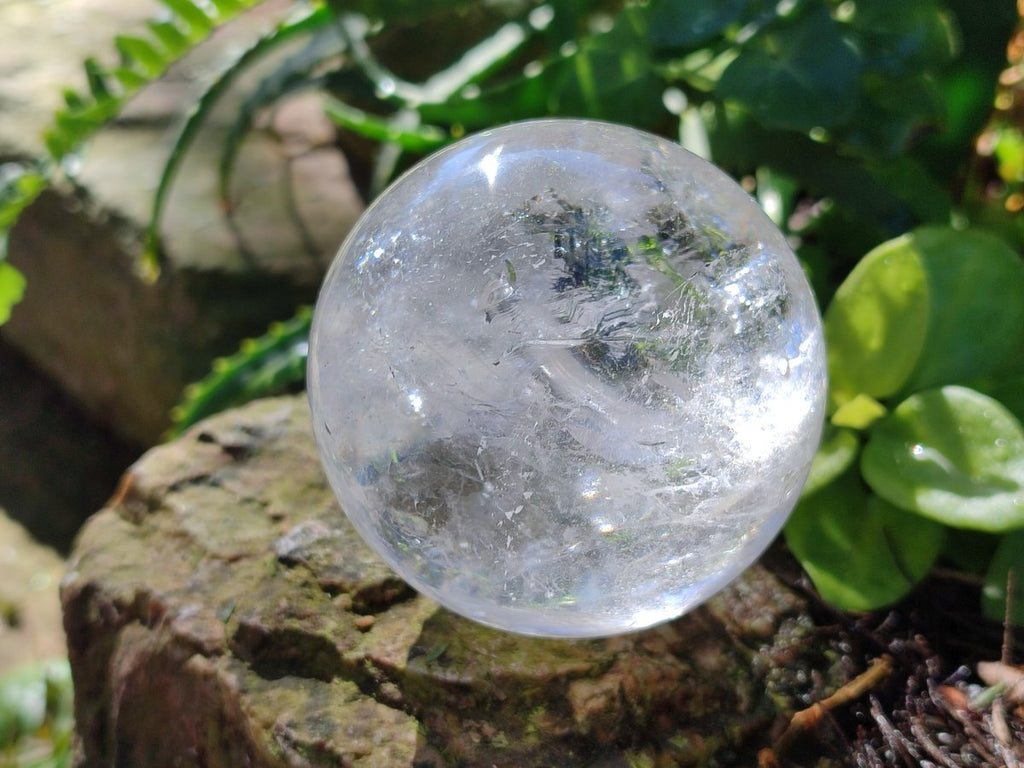Polished Rainbow Veiled Rock Crystal Ball x 1 From Madagascar