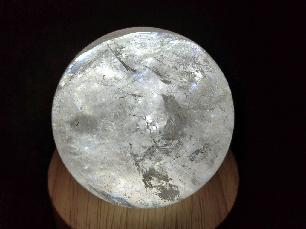 Polished Rainbow Veiled Rock Crystal Ball x 1 From Madagascar