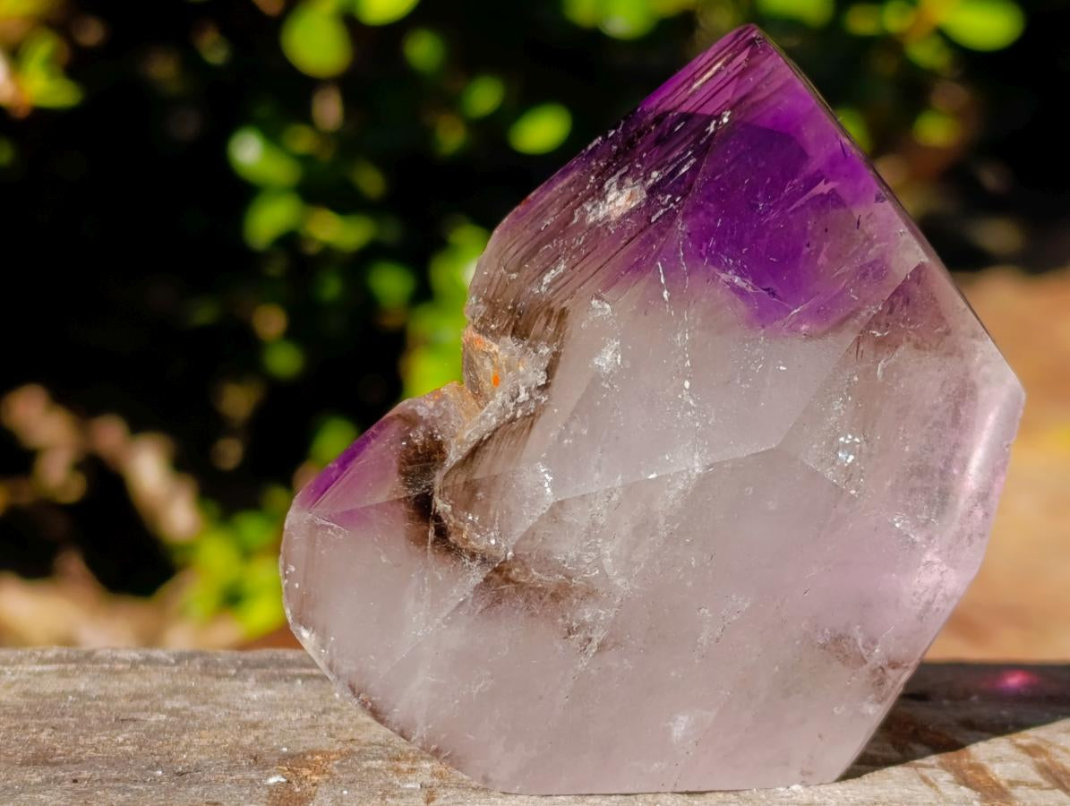 Polished Smokey Amethyst Twin Window Quartz Crystal x 1 From Akansobe Madagascar