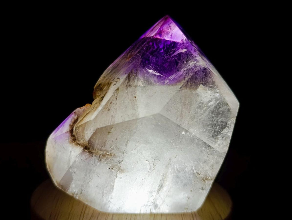 Polished Smokey Amethyst Twin Window Quartz Crystal x 1 From Akansobe Madagascar