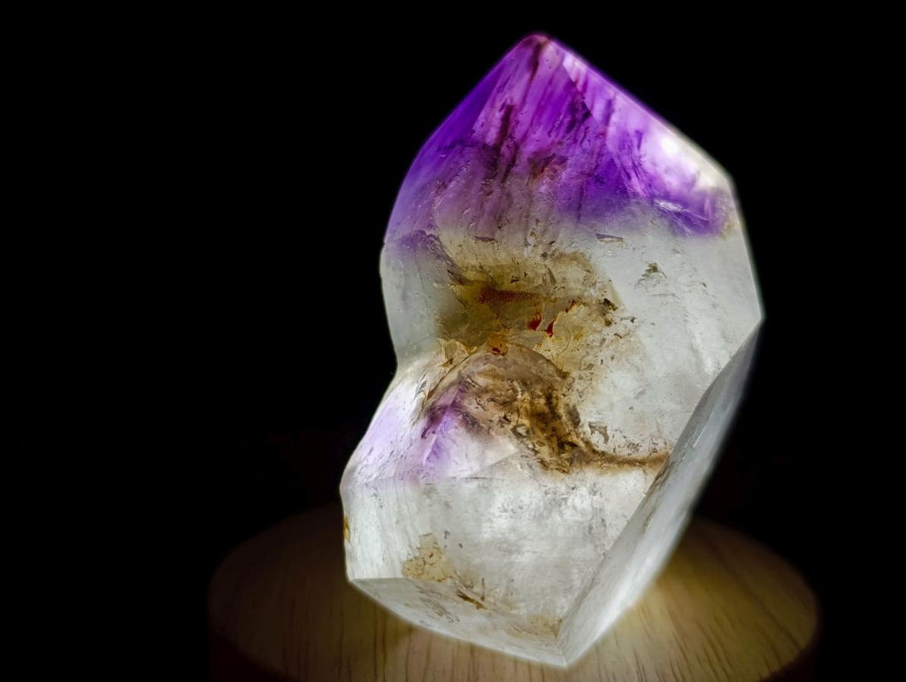 Polished Smokey Amethyst Twin Window Quartz Crystal x 1 From Akansobe Madagascar