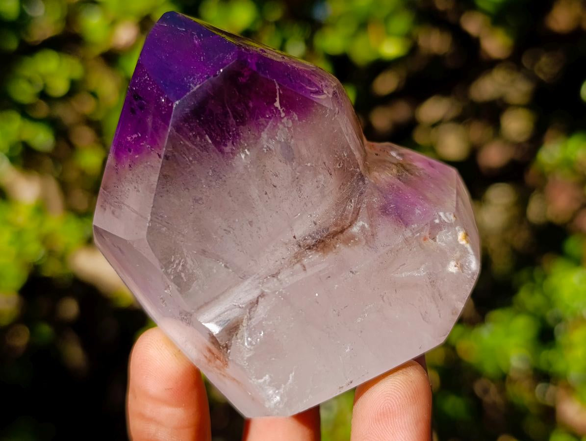 Polished Smokey Amethyst Twin Window Quartz Crystal x 1 From Akansobe Madagascar