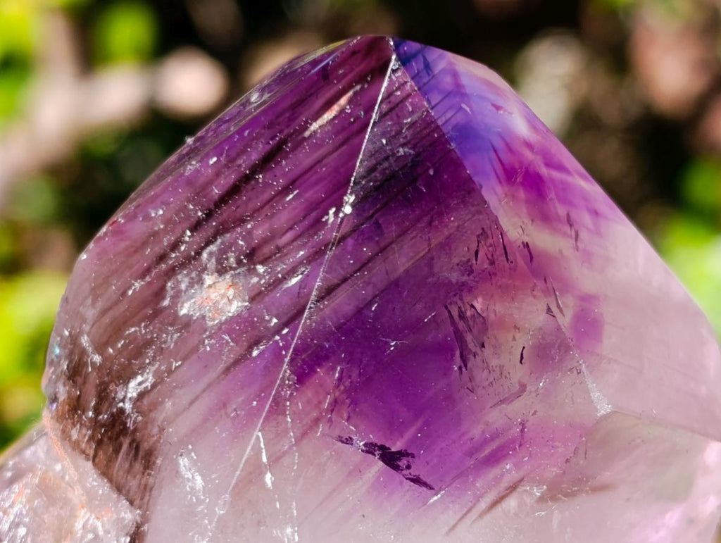 Polished Smokey Amethyst Twin Window Quartz Crystal x 1 From Akansobe Madagascar