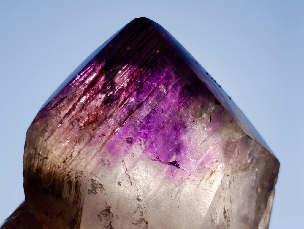 Polished Smokey Amethyst Twin Window Quartz Crystal x 1 From Akansobe Madagascar