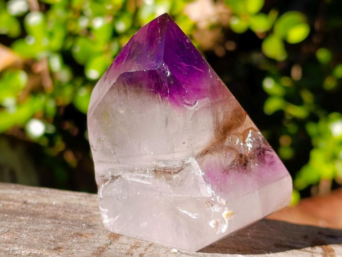 Polished Smokey Amethyst Twin Window Quartz Crystal x 1 From Akansobe Madagascar