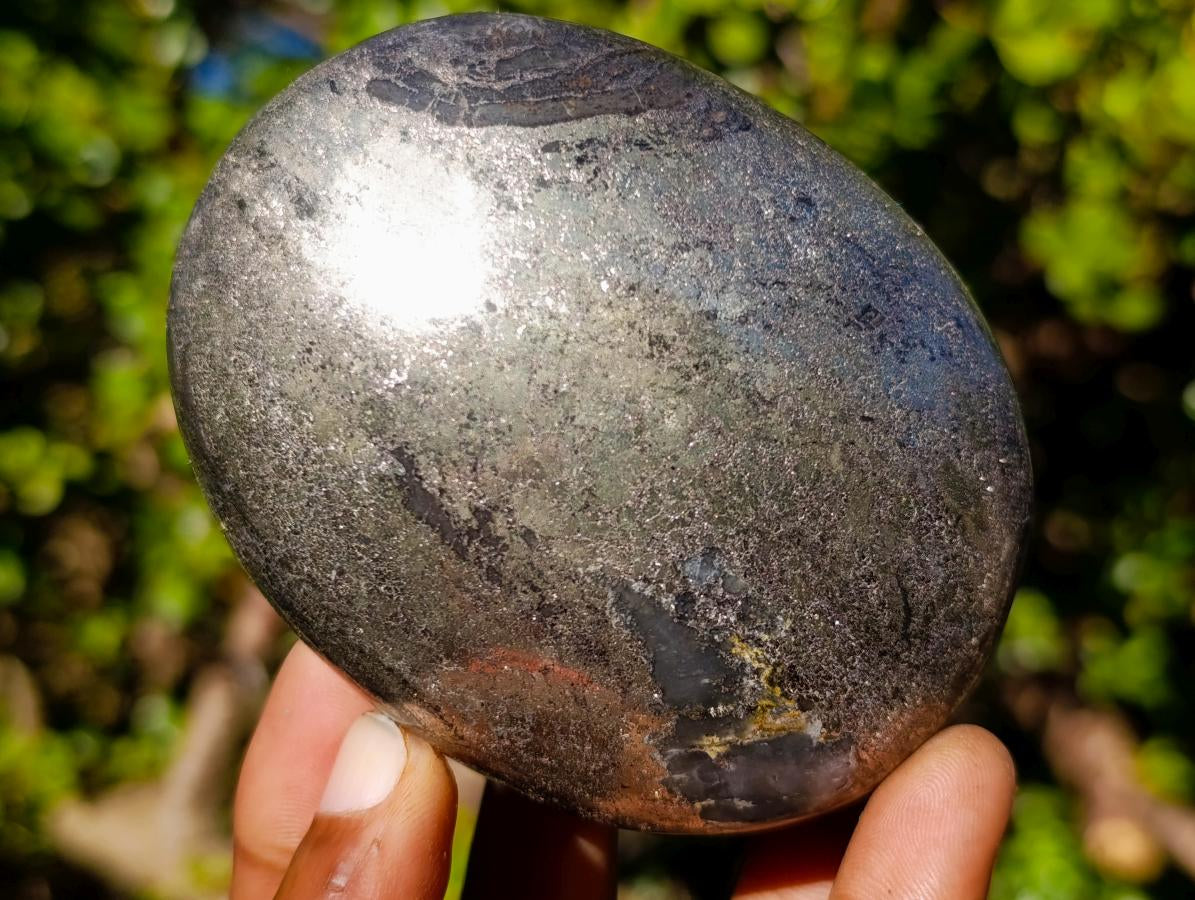Polished Large Basalt and Pyrite Pharaoh Free Form x 1 From Iron Duke Mine, Zimbabwe