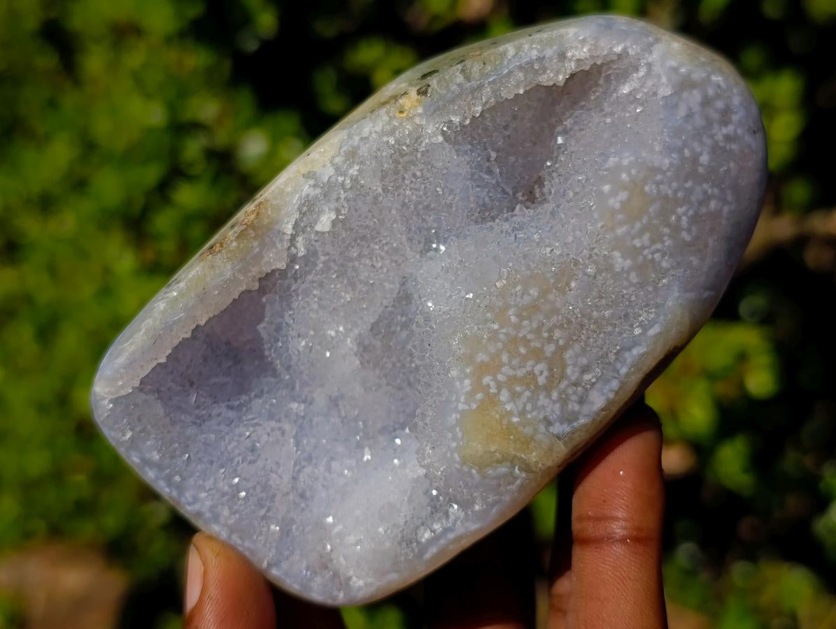 Polished Unique Crystalline Blue Lace Agate Display Piece x 1 From Nsanje, Malawi