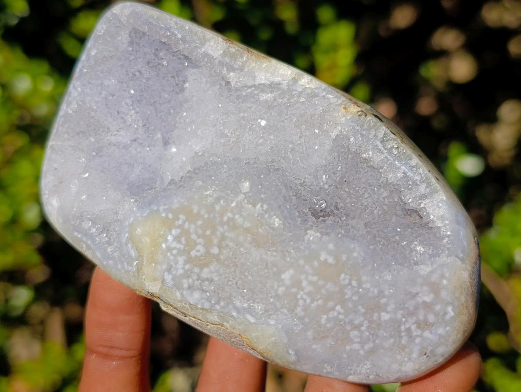 Polished Unique Crystalline Blue Lace Agate Display Piece x 1 From Nsanje, Malawi