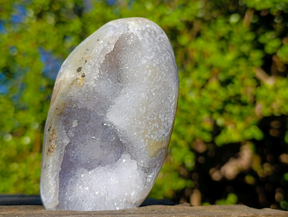 Polished Unique Crystalline Blue Lace Agate Display Piece x 1 From Nsanje, Malawi