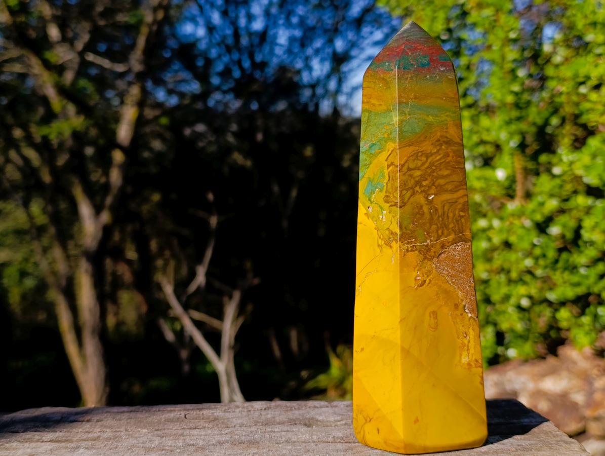 Polished Rare Yellow Ocean Jasper Display Crystal x 1 From Madagascar