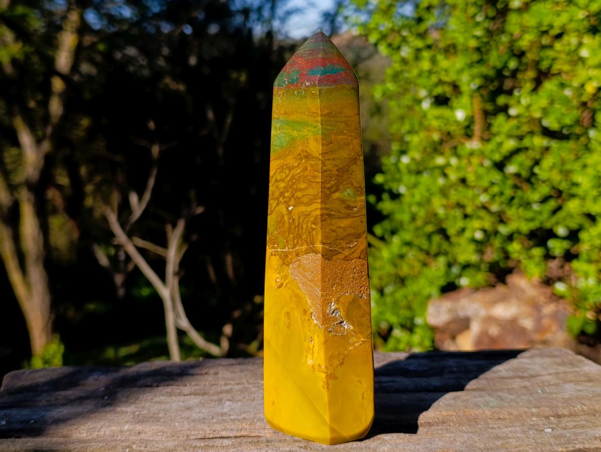 Polished Rare Yellow Ocean Jasper Display Crystal x 1 From Madagascar