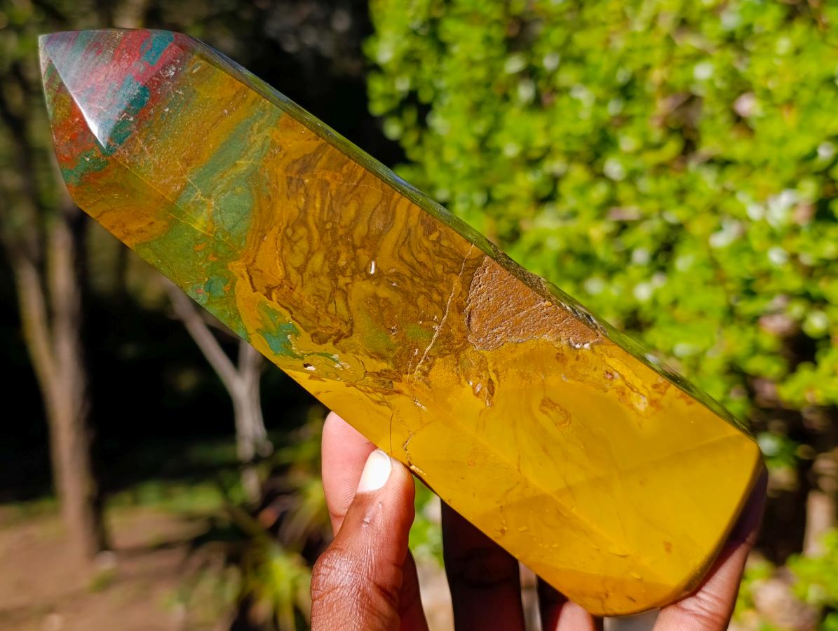 Polished Rare Yellow Ocean Jasper Display Crystal x 1 From Madagascar