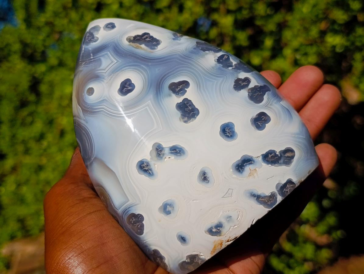 Polished Banded Agate Standing Display Piece x 1 From Maintirano, Madagascar