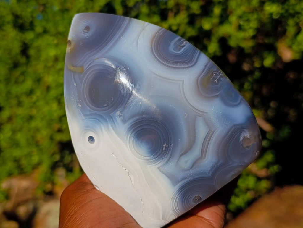 Polished Banded Agate Standing Display Piece x 1 From Maintirano, Madagascar