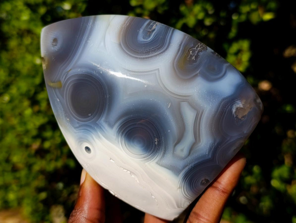 Polished Banded Agate Standing Display Piece x 1 From Maintirano, Madagascar