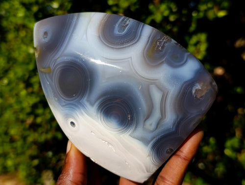Polished Banded Agate Standing Display Piece x 1 From Maintirano, Madagascar
