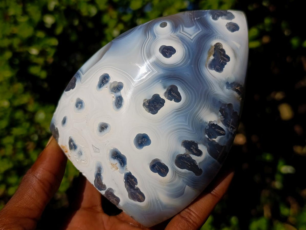 Polished Banded Agate Standing Display Piece x 1 From Maintirano, Madagascar
