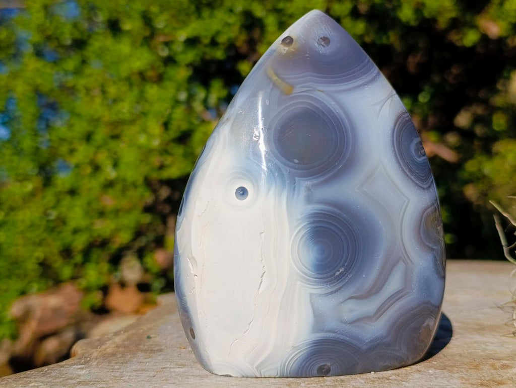 Polished Banded Agate Standing Display Piece x 1 From Maintirano, Madagascar
