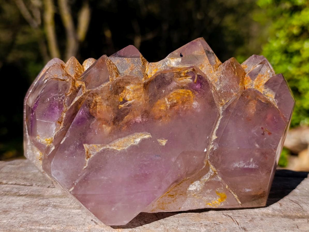 Polished Large Cascading Window Amethyst Cluster with Enhydro x 1 From Akansobe, Madagascar