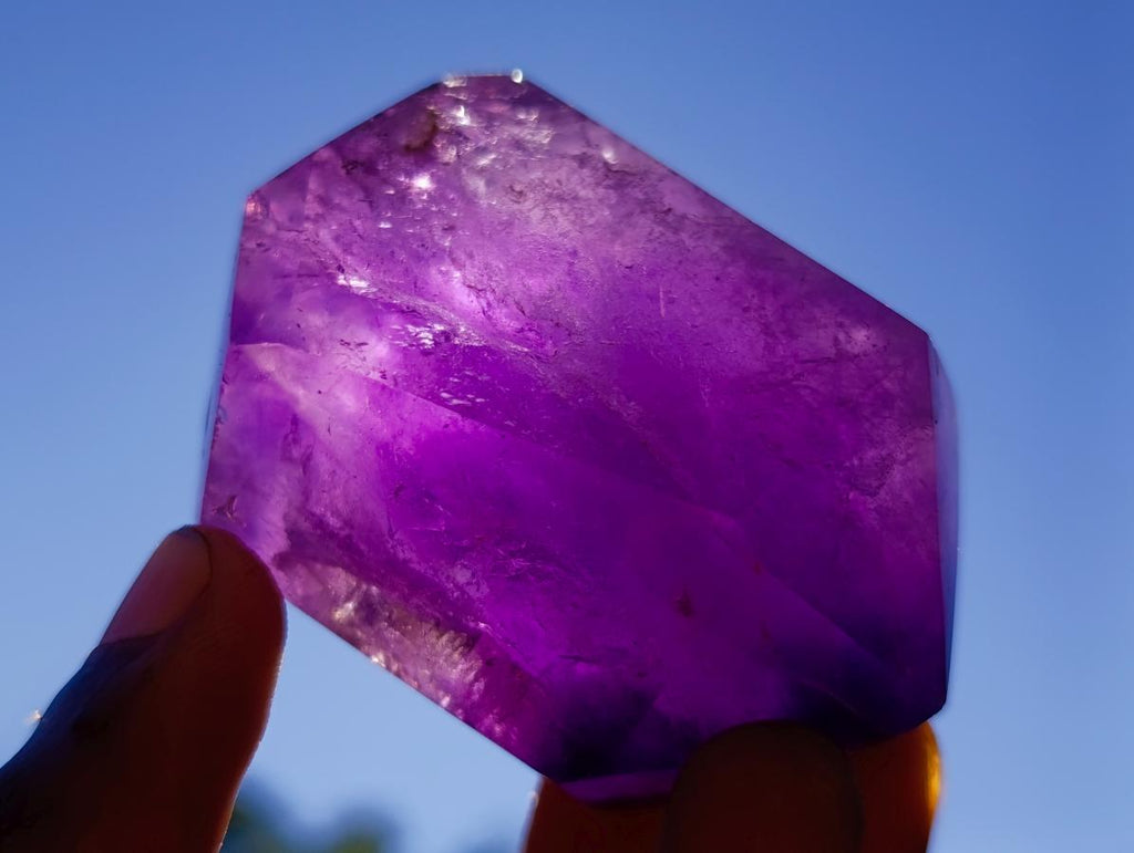 Polished Double Terminated Amethyst Window Crystal x 1 From Akansobe, Madagascar