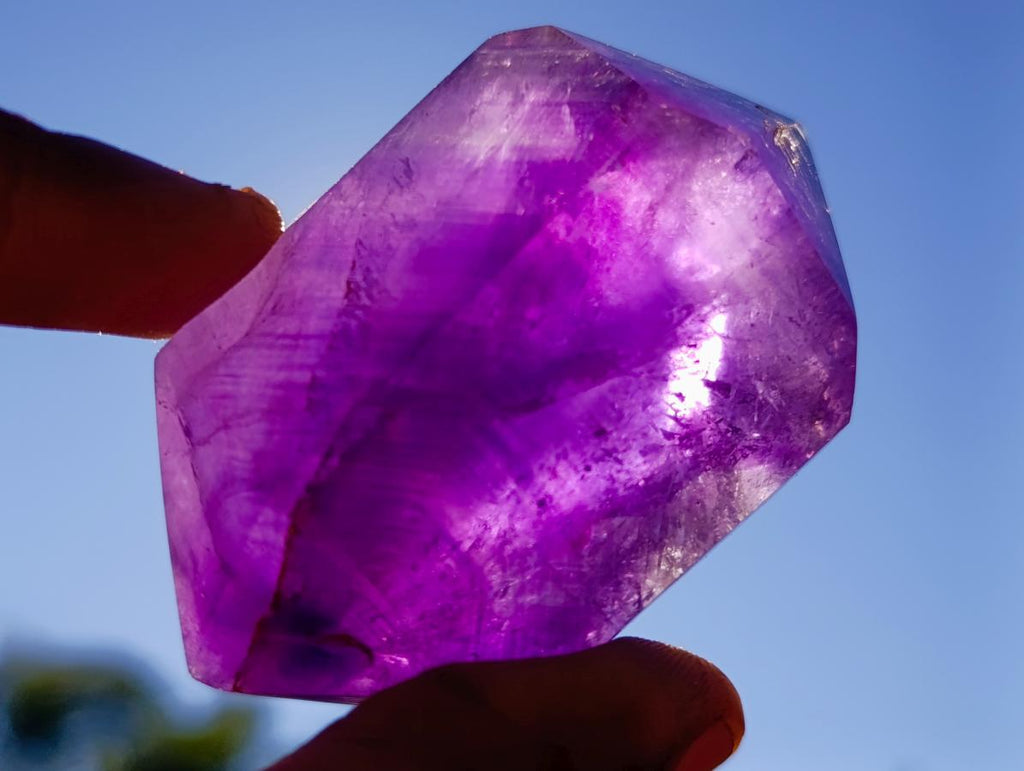 Polished Double Terminated Amethyst Window Crystal x 1 From Akansobe, Madagascar