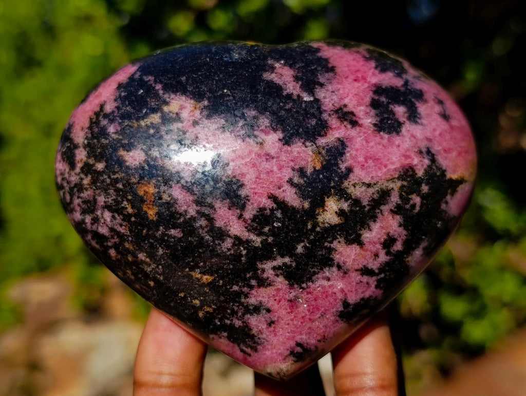 Polished Rhodonite Gemstone Heart x 1 From Madagascar